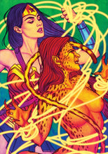 Load image into Gallery viewer, Wonder Woman vs Cheetah by Jenny Frison FRAMED 12x16 Art Print DC Comics Poster