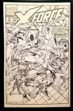 Load image into Gallery viewer, X-Force #11 Deadpool by Rob Liefeld 11x17 FRAMED Original Art Poster Marvel Comics