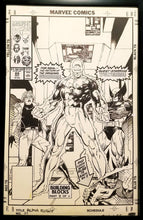 Load image into Gallery viewer, Alpha Flight #89 by Jim Lee 11x17 FRAMED Original Art Poster Marvel Comics