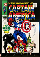 Load image into Gallery viewer, Captain America #100 12x16 FRAMED Art Poster Print by Jack Kirby, 1968 Marvel Comics