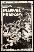 Load image into Gallery viewer, Marvel Fanfare #2 by Michael Golden 11x17 FRAMED Original Art Poster Spider-Man Comics