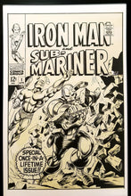 Load image into Gallery viewer, Iron Man & Sub Mariner #1 by Gene Colan 11x17 FRAMED Original Art Poster Marvel Comics