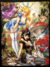 Load image into Gallery viewer, Alice in Wonderland by J. Scott Cambell 12x16 FRAMED Art Print Zenescope Comics
