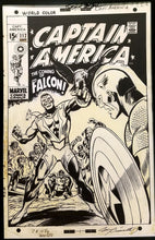 Load image into Gallery viewer, Captain America #117 w/ Falcon by Gene Colan 11x17 FRAMED Original Art Poster Marvel Comics
