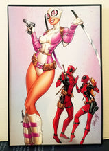 Load image into Gallery viewer, Gwenpool & Deadpool by J. Scott Campbell 8x12 FRAMED Marvel Art Piece