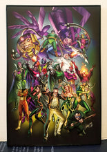 Load image into Gallery viewer, Stan Lee Marvel Villains by J. Scott Campbell 8x12 FRAMED Marvel Comic Art Piece