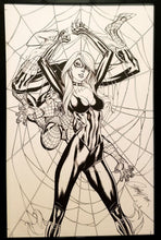 Load image into Gallery viewer, Spider-Man Black Cat by J. Scott Campbell 11x17 FRAMED Original Art Poster Marvel Comics