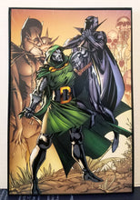 Load image into Gallery viewer, Dr. Doom vs. Black Panther by J. Scott Campbell 8x12 FRAMED Marvel Art Piece