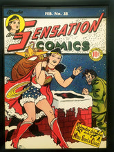 Load image into Gallery viewer, Sensation Comics #38 Wonder Woman 9x12 FRAMED Art Print, Vintage 1945 DC Comics