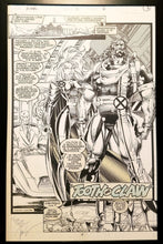 Load image into Gallery viewer, X-Men #8 pg. 2 Bishop Storm Jim Lee 11x17 FRAMED Original Art Poster Marvel Comics
