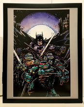 Load image into Gallery viewer, Batman TMNT Ninja Turtles by Kevin Eastman 11x14 FRAMED DC Comics Art Print Poster