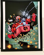 Load image into Gallery viewer, Deadpool Baby Shower by Joe Cooper 11x14 FRAMED Marvel Comics Art Print Poster