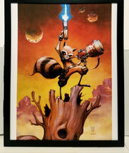 Load image into Gallery viewer, Guardians Rocket Raccoon by Skottie Young 11x14 FRAMED Marvel Comics Art Print Poster