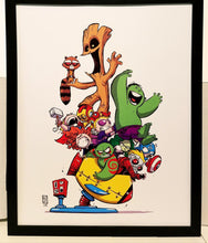 Load image into Gallery viewer, Avengers MCU Guardians by Skottie Young 11x14 FRAMED Marvel Comics Art Print Poster