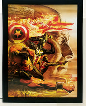 Load image into Gallery viewer, Captain America Invaders WWII by Alex Ross 9x12 FRAMED Marvel Comics Art Print Poster