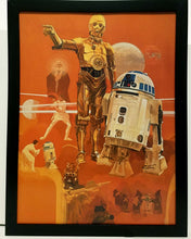 Load image into Gallery viewer, Star Wars C3PO R2D2 by Del Nichols 1977 9x12 FRAMED Art Print Movie Poster