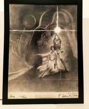 Load image into Gallery viewer, Star Wars 1977 sketch concept by Tom Jung 9x12 FRAMED Art Print Movie Poster