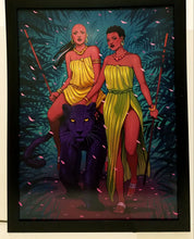 Load image into Gallery viewer, Black Panther World of Wakanda by Jen Bartel 9x12 FRAMED Art Print Marvel Comics Poster