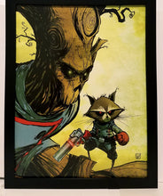 Load image into Gallery viewer, Rocket Raccoon & Groot by Skottie Young 8.5"x11" FRAMED Art Print Marvel Comics Poster