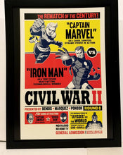 Load image into Gallery viewer, Captain Marvel vs Iron Man by Michael Cho 9x12 FRAMED Art Print Comics Poster