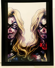 Load image into Gallery viewer, Zombie Ms Captain Marvel by Aaron Lopresti 9x12 FRAMED Art Print Comics Poster