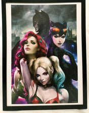 Load image into Gallery viewer, Harley Quinn Poison Ivy Catwoman by Stanley Artgerm Lau FRAMED 12x16 Art Print DC Comics Poster