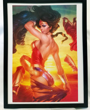 Load image into Gallery viewer, Wonder Woman by Stanley Artgerm Lau FRAMED 12x16 Art Print DC Comics Poster
