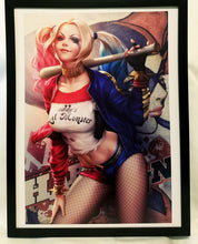 Load image into Gallery viewer, Harley Quinn by Stanley Artgerm Lau FRAMED 12x16 Art Print DC Comics Poster