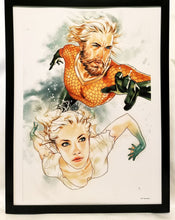 Load image into Gallery viewer, Aquaman & Dolphin by Joshua Middleton FRAMED 12x16 Art Print Poster DC Comics