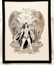 Load image into Gallery viewer, Wonder Woman B&W by Frank Cho FRAMED 12x16 Art Print DC Comics Poster