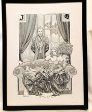 Load image into Gallery viewer, Harley Quinn & Joker B&W by Frank Cho FRAMED 12x16 Art Print DC Comics Poster