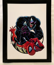 Load image into Gallery viewer, Spider-Man vs. Venom by Todd McFarlane FRAMED 9x12 Art Print Marvel Comics Poster