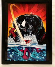 Load image into Gallery viewer, Spider-Man vs. Venom by Todd McFarlane FRAMED 9x12 Art Print Marvel Comics Poster