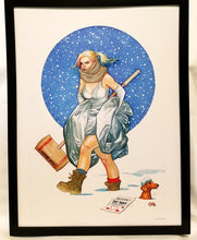 Load image into Gallery viewer, Harley Quinn Snow by Frank Cho FRAMED 12x16 Art Print DC Comics Poster