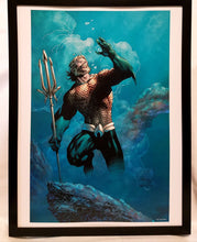 Load image into Gallery viewer, Aquaman by Jim Lee FRAMED 12x16 Art Print DC Comics Poster