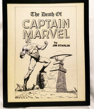 Load image into Gallery viewer, Death of Captain Marvel by Jim Starlin 11x14 FRAMED Original Art Poster Comics