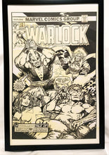 Load image into Gallery viewer, Warlock #12 by Jim Starlin 11x17 FRAMED Original Art Poster Marvel Comics