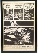 Load image into Gallery viewer, The Shadow (House Ad) by Bernie Wrightson 11x17 FRAMED Original Art Poster DC Comics