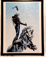 Load image into Gallery viewer, Batman vs. Mr. Freeze by Jae Lee FRAMED 12x16 Art Print DC Comics Poster