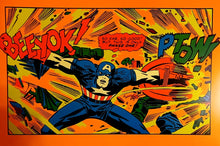 Load image into Gallery viewer, Captain America by Jack Kirby 20x30 Black Light Art Marvel Comics Poster Third Eye Print