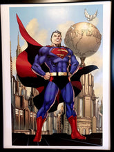 Load image into Gallery viewer, Superman in Action Comics by Jim Lee FRAMED 12x16 Art Print DC Comics Poster