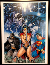 Load image into Gallery viewer, Wonder Woman Batman Superman by Jim Lee FRAMED 12x16 Art Print DC Comics Poster