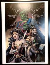 Load image into Gallery viewer, Aquaman & Wonder Woman by Jim Lee FRAMED 12x16 Art Print DC Comics Poster