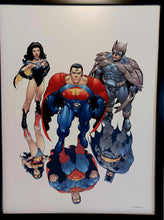 Load image into Gallery viewer, Superman Batman Wonder Woman by Frank Quitely FRAMED 12x16 Art Print DC Comics Poster