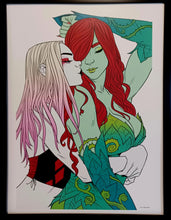Load image into Gallery viewer, Harley Quinn Poison Ivy by Sophie Campbell FRAMED 12x16 LGBTQ Art Print DC Gay Pride Comics Poster