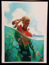 Load image into Gallery viewer, Aquaman by David Talaski FRAMED 12x16 LGBTQ Art Print DC Gay Pride Comics Poster