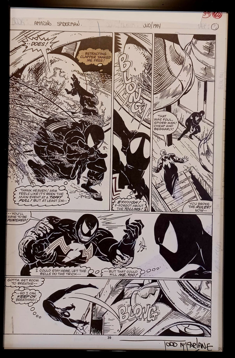 Amazing Spider-Man #300 pg. 34 by Todd McFarlane 11x17 FRAMED Original –  GrantsComics