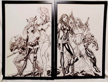 Load image into Gallery viewer, X-Men by J. Scott Campbell Set of 2 11x17 FRAMED Original Art Poster Marvel Comics