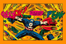 Load image into Gallery viewer, Captain America by Jack Kirby 20x30 Black Light Art Marvel Comics Poster Third Eye Print