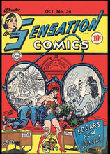 Load image into Gallery viewer, Sensation Comics #34 Wonder Woman 9x12 FRAMED Art Print, Vintage 1944 DC